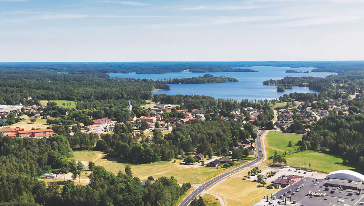 Drönarbild över Unnaryd Drönarbild över Unnaryd