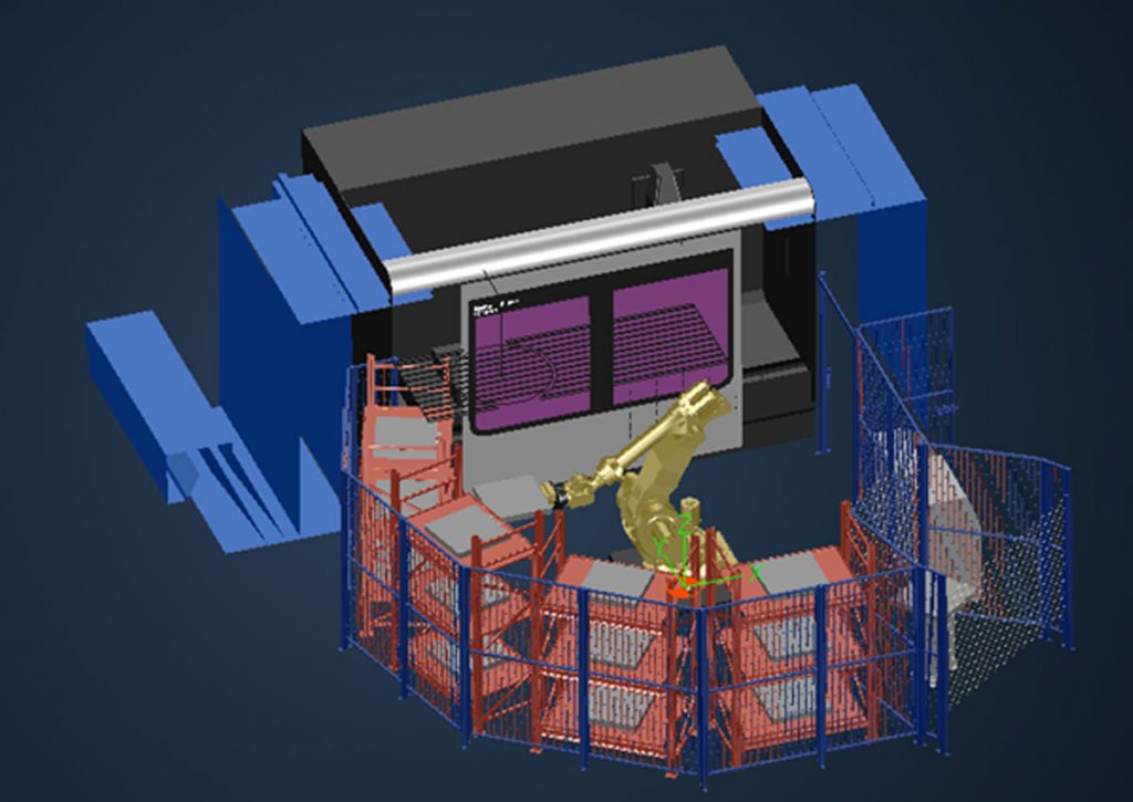 3D CAD Modell ab en automationscell av Unnaryd Modell